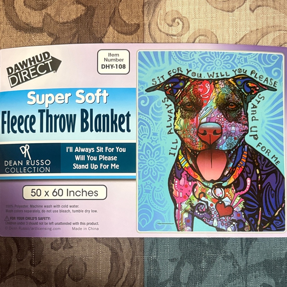 🐾Dean Russo Bulldog Fleece Blanket